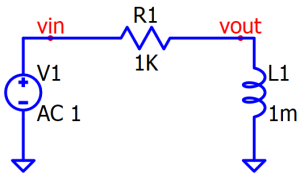 Series RL circuit with output taken across inductor