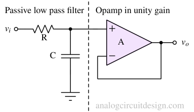 A low pass filter with a buffer
