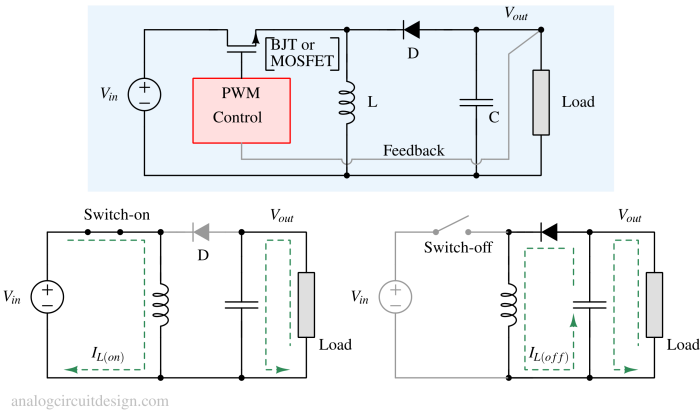 buck-boost inverting regulator topology with working