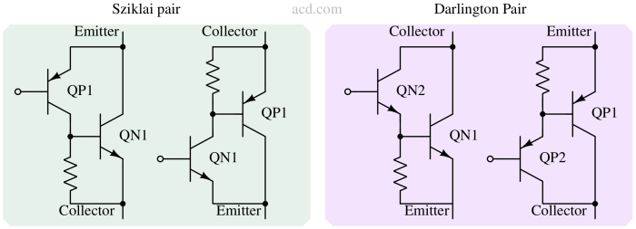 darlington_sziklai_pair-1 The Darlington and Sziklai Pair