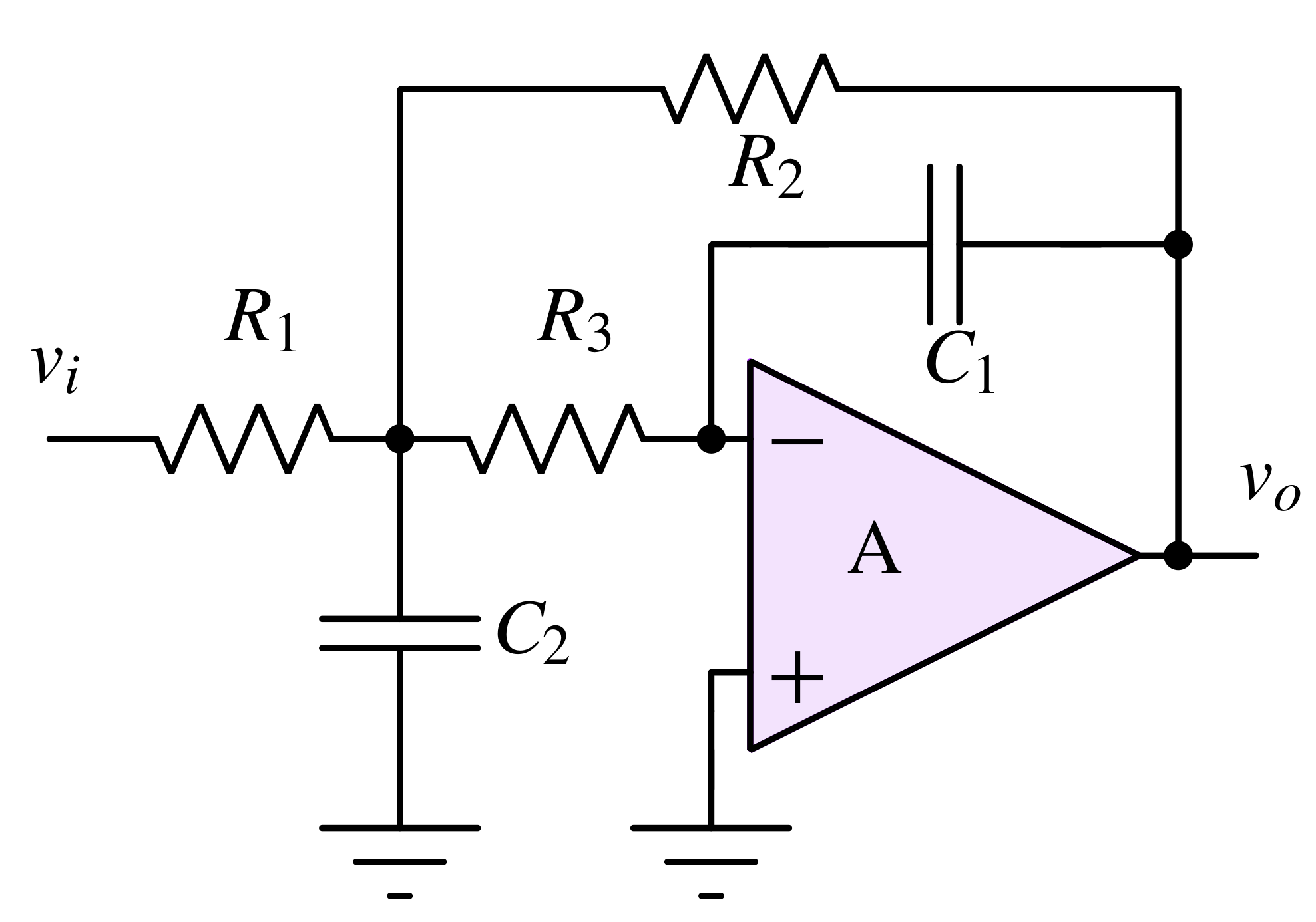 Multi-feedback low pass filter calculator
